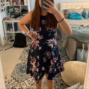 Cross-back floral formal dress- worn once!